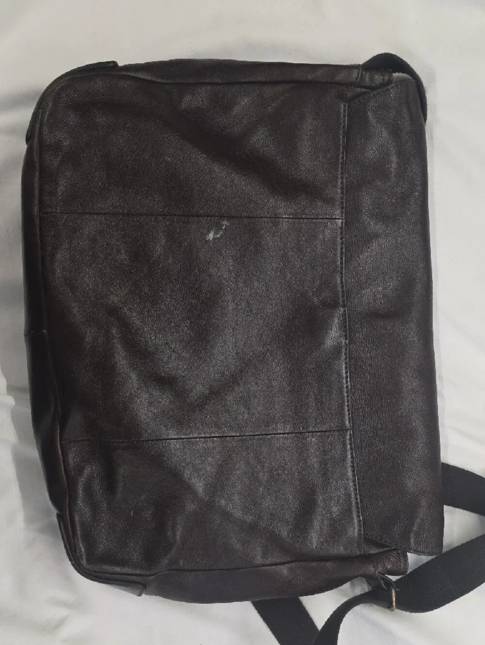 Fossil MBG9373 Brown Leather Messenger Bag Laptop Crossbody Satchel